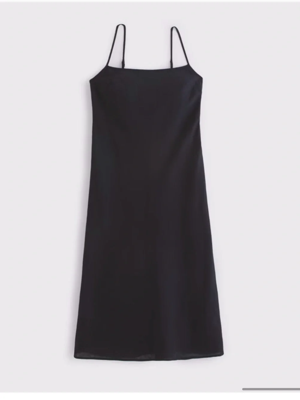 Abercrombie & Fitch Black Square-Neck Maxi Slip Dress
